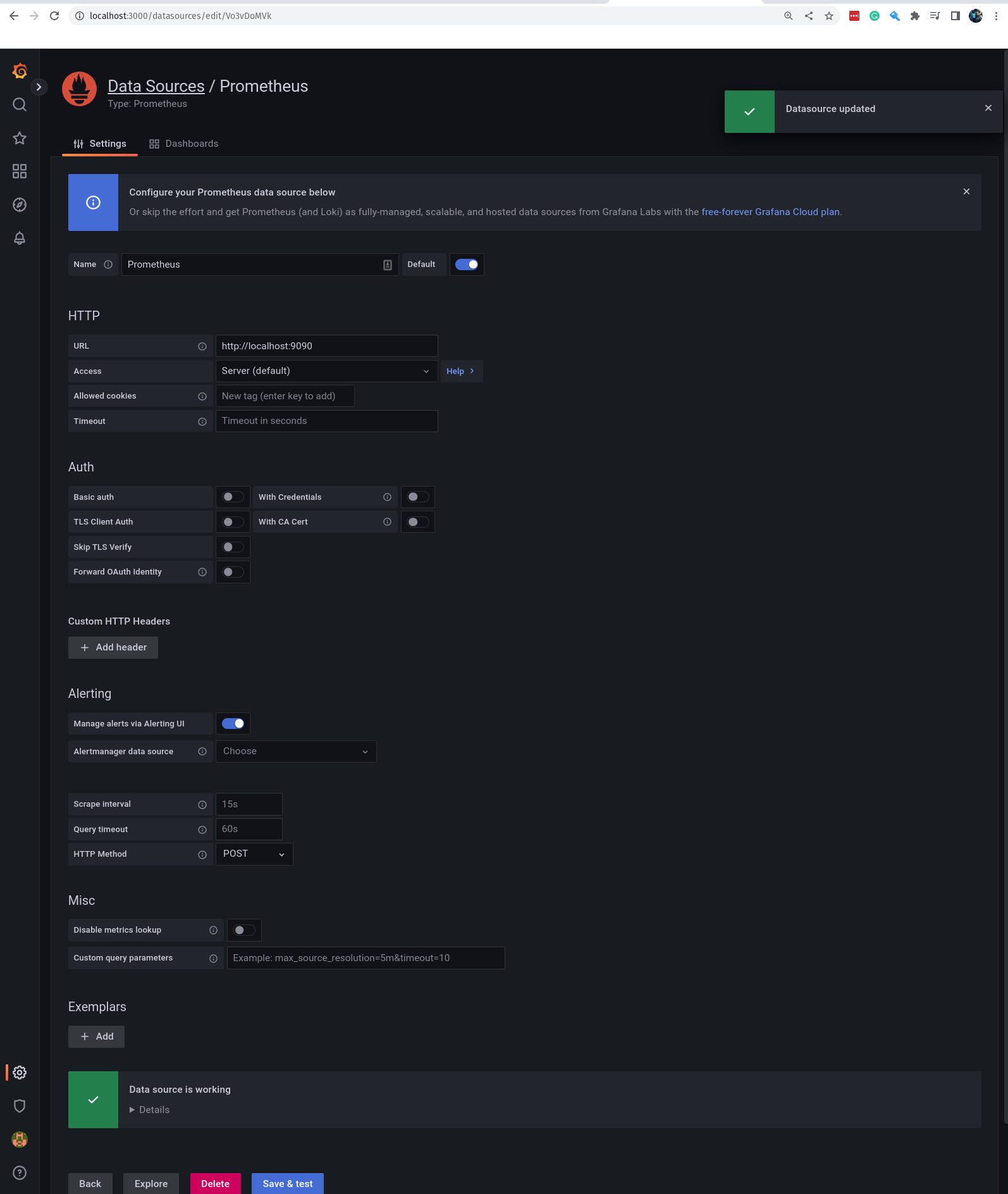 Grafana - Add Data Source