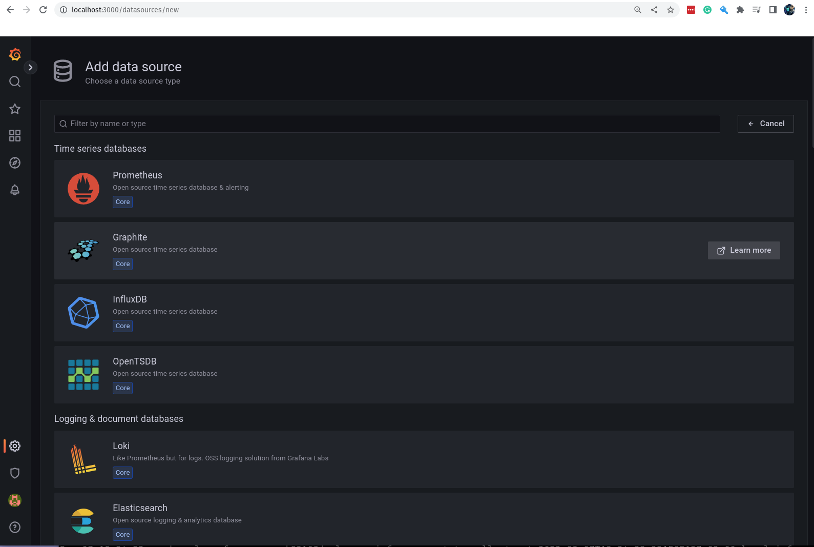 Grafana - Add Data Source